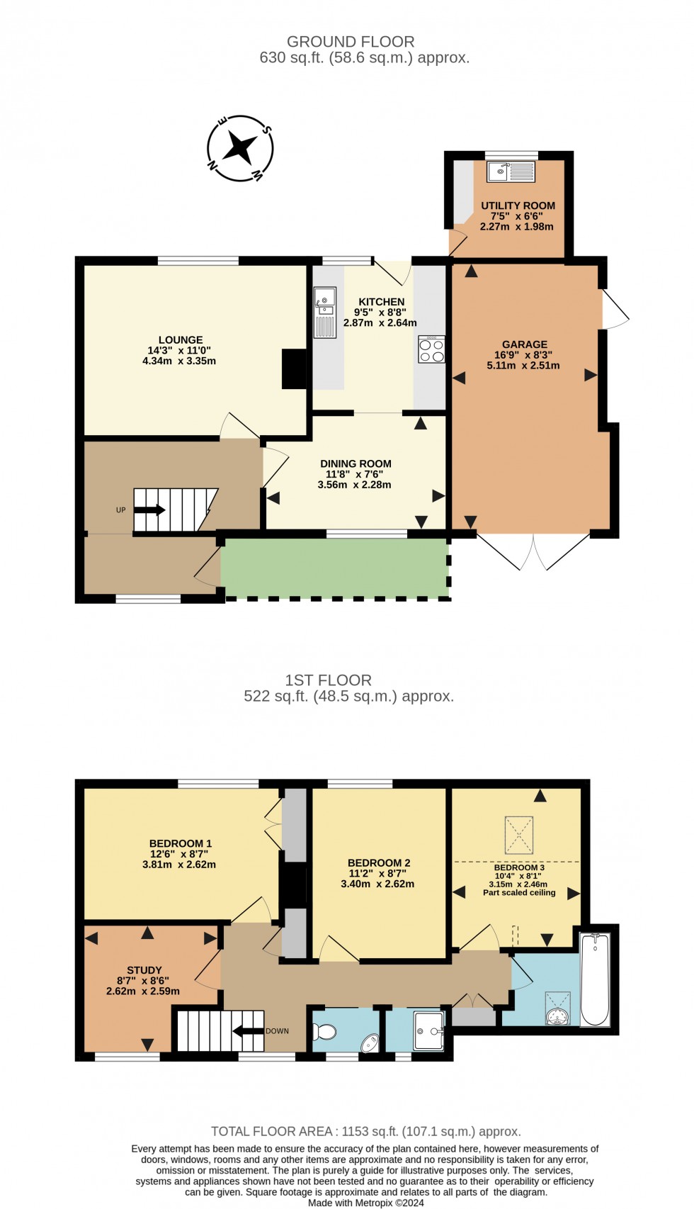 Floorplan for Hillside Road, Earley, Reading