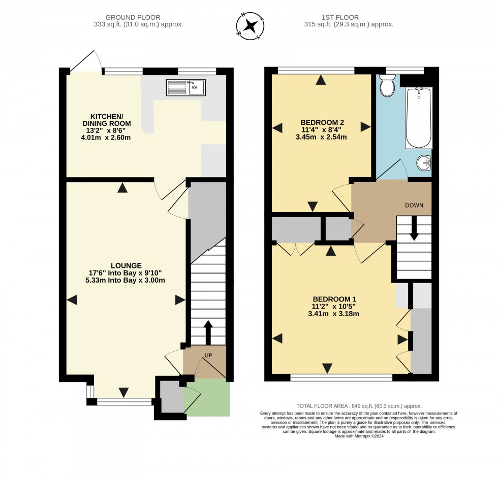 Floorplan for Driftway Close, Lower Earley, Reading