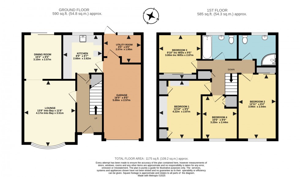 Floorplan for Kingsdown Close, Earley, Reading